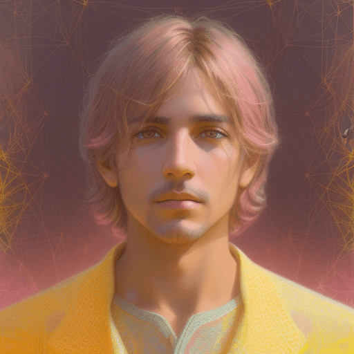 AI generated: A captivating man with fear with enchanting brown eyes, in the style of 1970s Decor, emitting a soft...