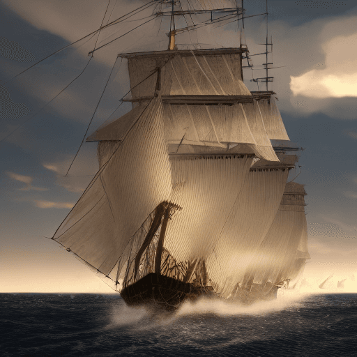 AI generated: Photo of a ultra realistic sailing ship, dramatic light, pale sunrise, cinematic lighting, battered,...