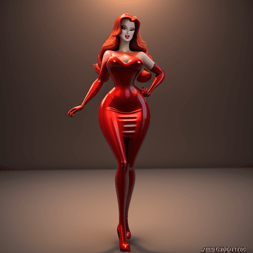 AI generated: 3d disney style Jessica Rabbit beautiful charismatic girl, athletic body, gorgeous figure, interesti...