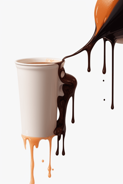 AI generated: Impactful composition, dripping (neon:0.4) (coffee:0.4) (heat splash:0.4) paint across the shape of ...