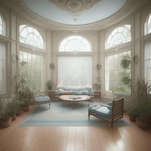 AI generated: High resolution photography interior design, dreamy sunken living room conversation pit, wooden floo...
