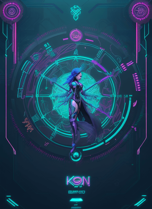 AI generated: Neon Cyberpunk Infographic, a vibrant, futuristic infographic unfurls like a 3D tapestry, with neon-...
