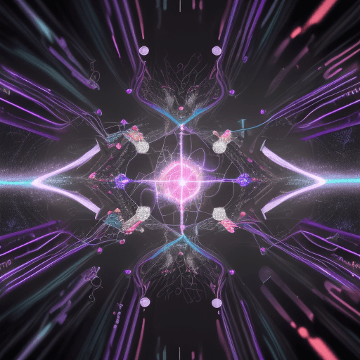 AI generated: otherworldy paradoxical immersive wallpaper: connection of three souls, an atomic fusion with microc...