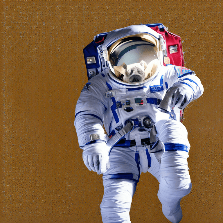 AI generated: Ralistic, ((Masterpiece, best quality)), bull dog in astronaut suite space, Ultra-High-Definition, M...