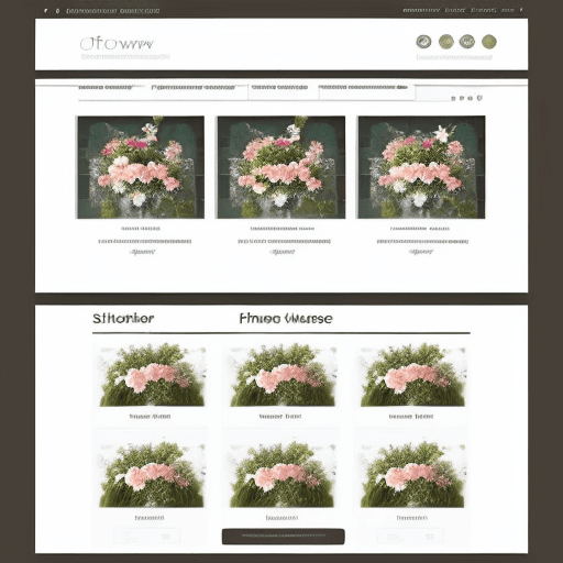 AI generated: Design a user interface for a flower shop website. The flow of the screens should be as follows:

Sh...
