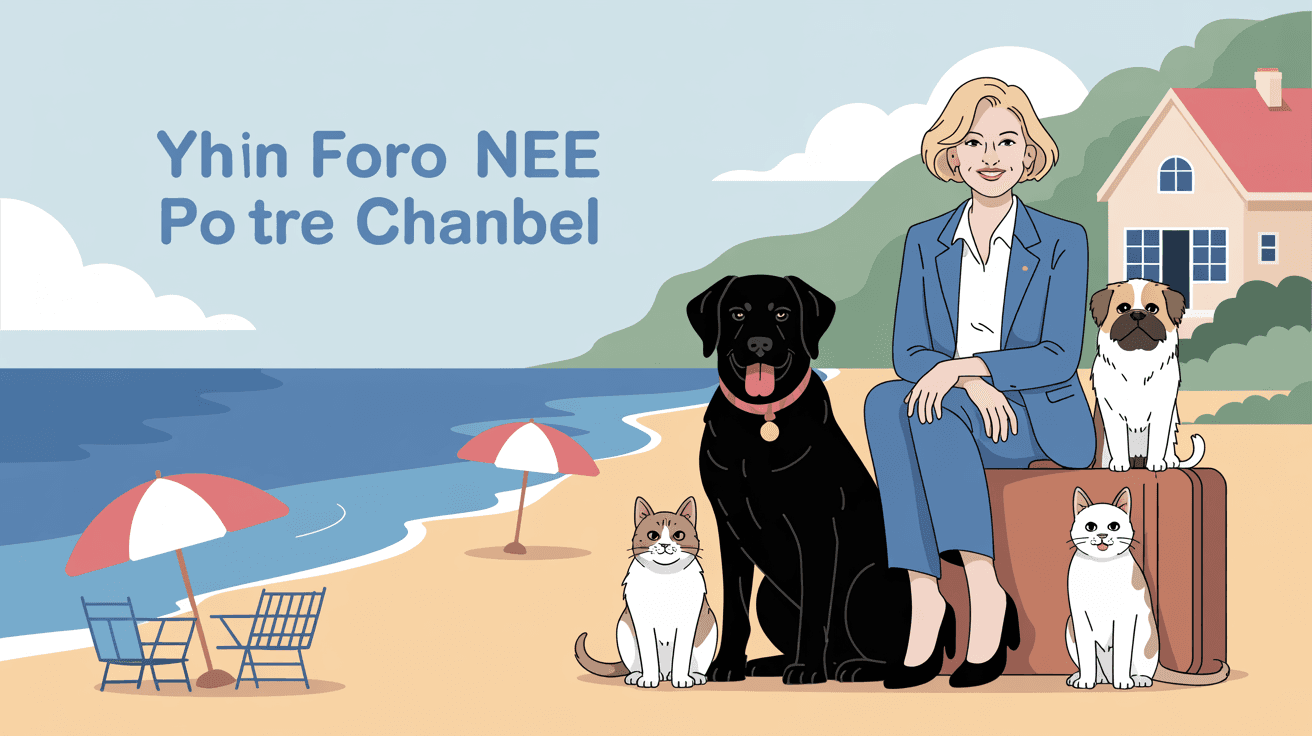 AI generated: Create  a banner for youtube channel : On the left is a beach with a blue sea and umbrellas on the s...