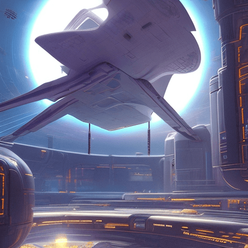 AI generated: cyberpunk space colonies and shuttle travel, futuristic realistic