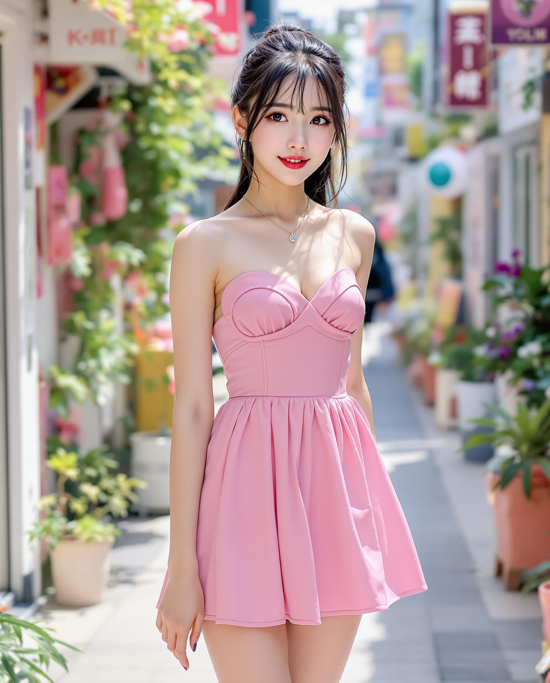 AI generated: a woman action figure character girl, full body, Koren ulzzang face, standing split, black hair, pon...