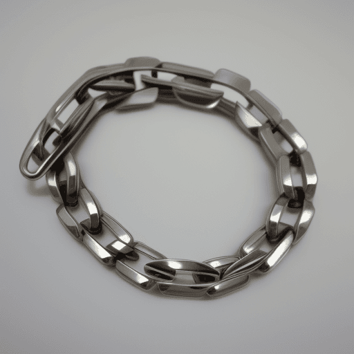 AI generated: create a paper clip whith a bismark stainless steel chain