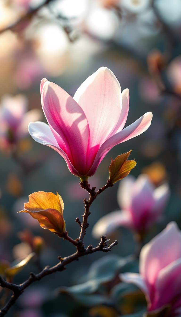AI generated: beautiful magnolia, cinematic lighting 