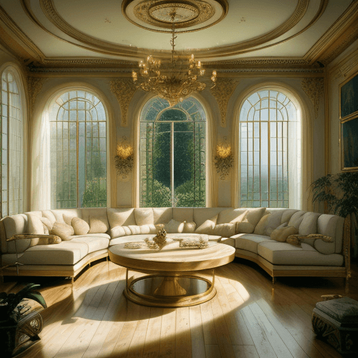 AI generated: Renny Harlin look like being deeply in love, High resolution photography interior design, dreamy sun...