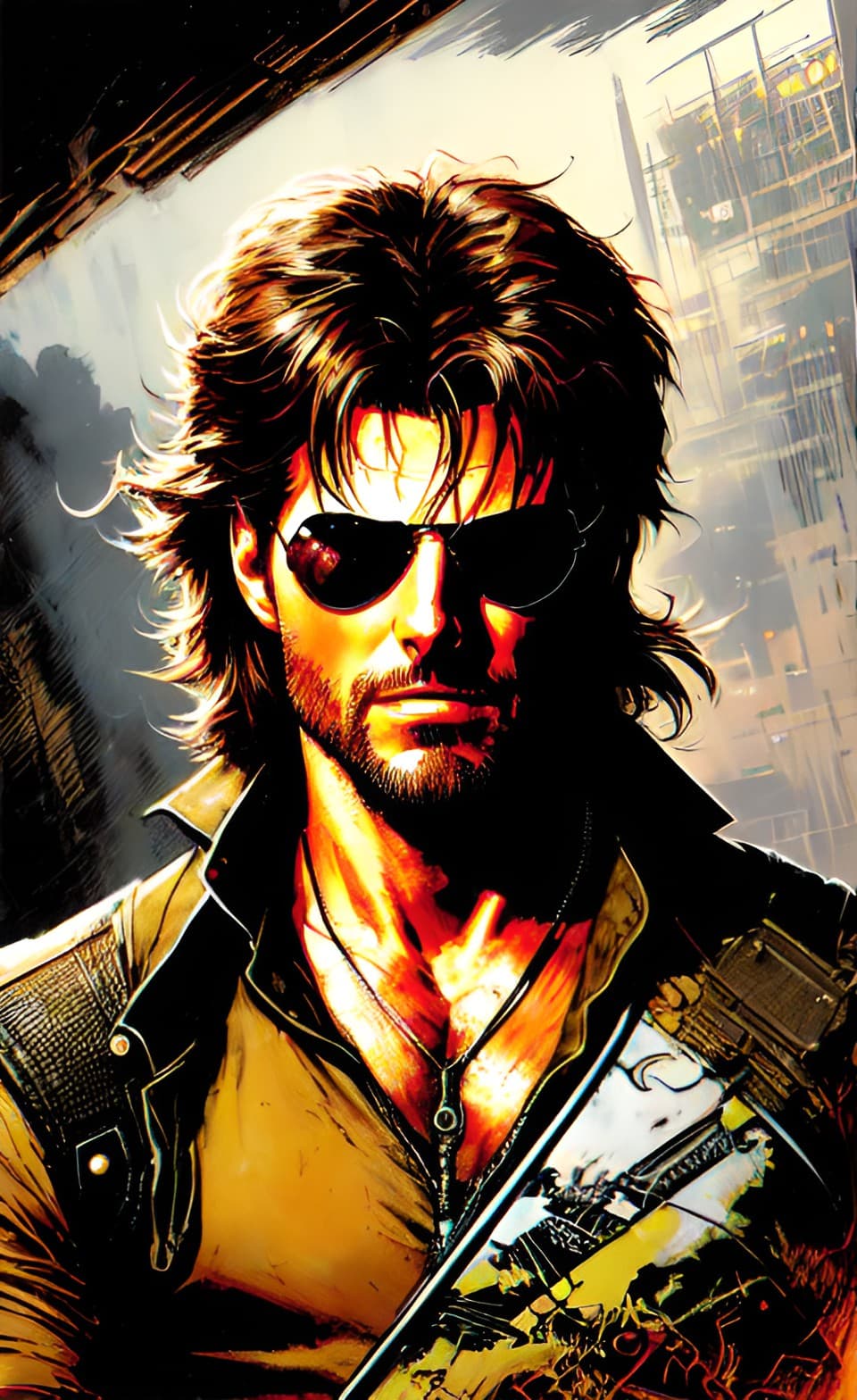 AI generated: Grunge Style Metal Gear Solid Poster, comic realistic, 8k 