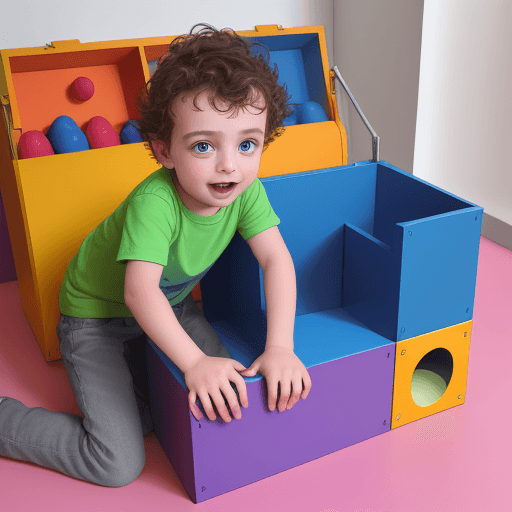 AI generated: enfant, arnod avais une boite magique en couleur et dorure