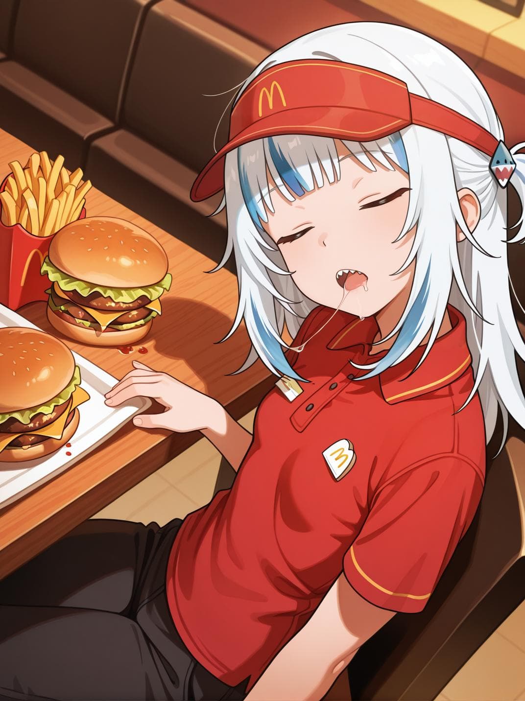 Mcdonald's Uniform (Red & Black Shirt) - Concept / Clothes - | Illustrious XL | - Waifus At Work! - by YeiyeiArt