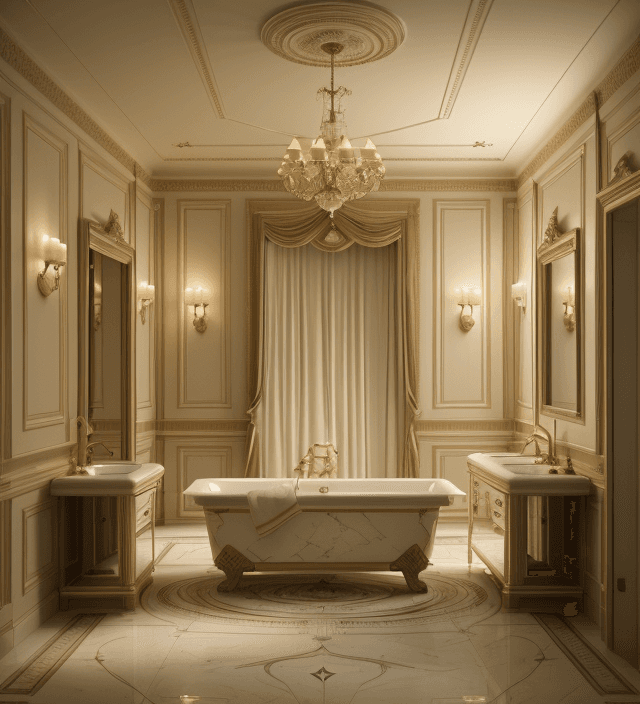 AI generated: 4k,8k,hyper realistic photography of a sepreate bathroom, neoclassic themed,luxury,modern ,wood,led ...