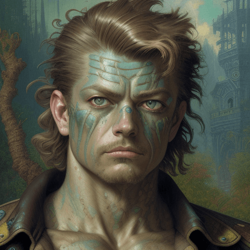 AI generated: Inpunk art by Gustave Moreau, Thomas Kinkade, James Gurney, Frank Frazetta, Mr Nimbus Ocean Man. oil...
