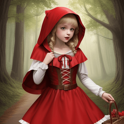 AI generated: Anna Jay as little red riding hood