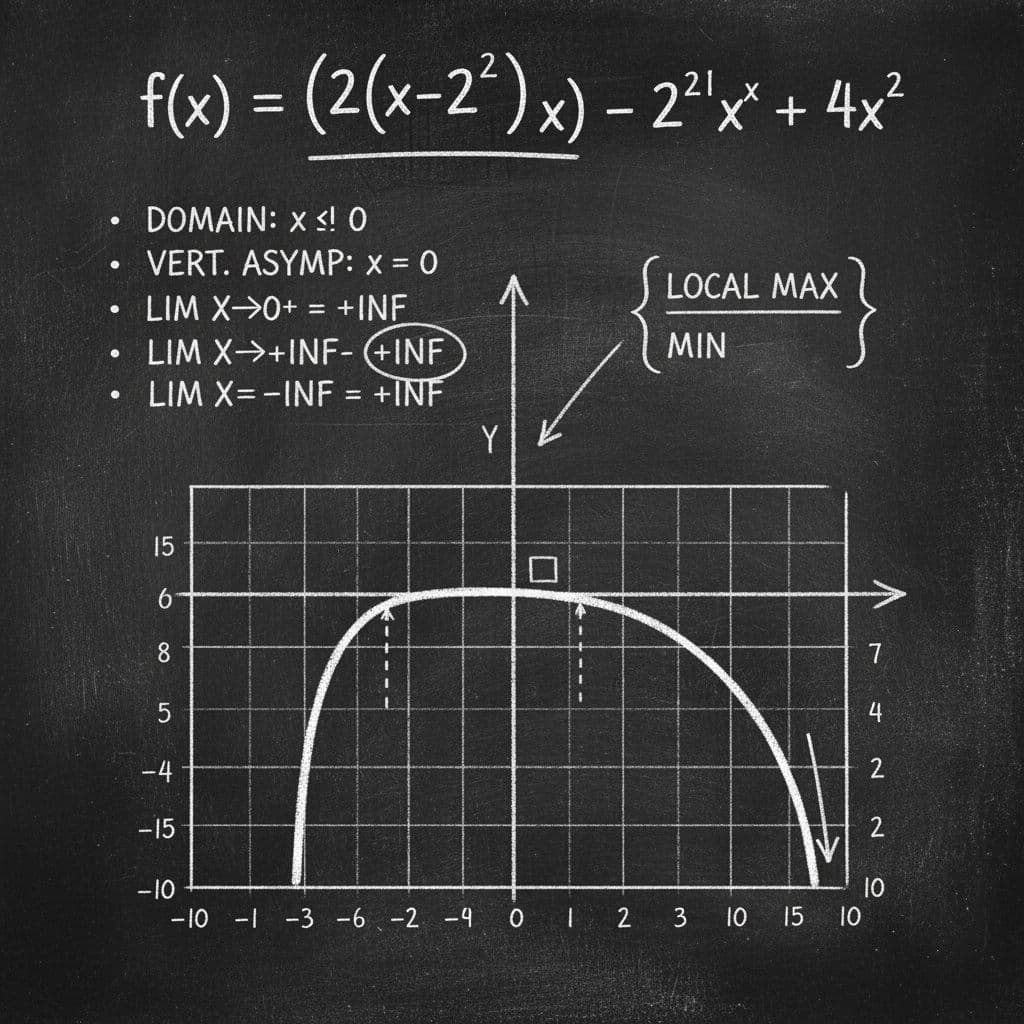 AI generated: You are a math teacher showing students how to solve graphing problems utilizing limit laws and firs...