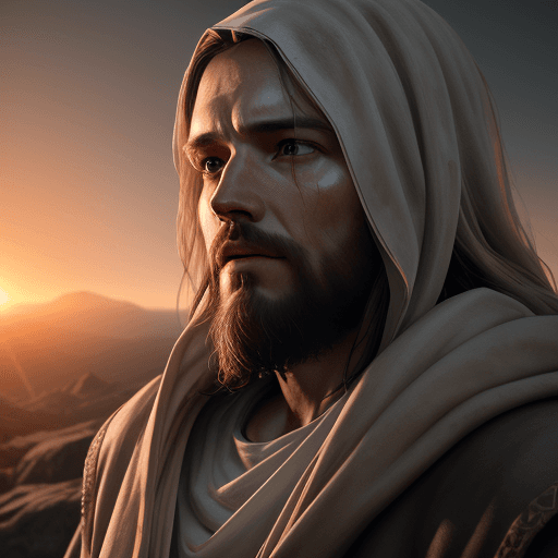 AI generated: Photo of a ultra realistic jesus christ, dramatic light, pale sunrise, cinematic lighting, trending ...