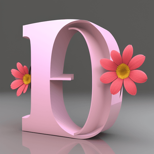 AI generated: letter K with flower 3d