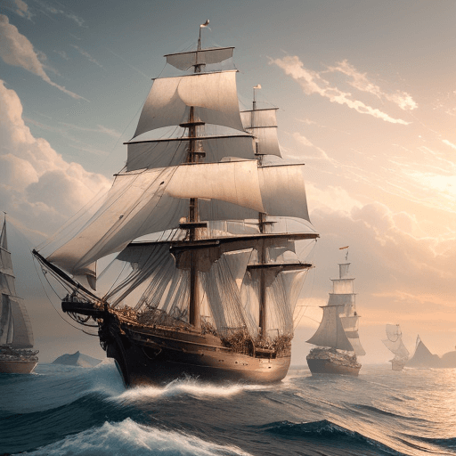 AI generated: Photo of a ultra realistic sailing ship, dramatic light, pale sunrise, cinematic lighting, battered,...