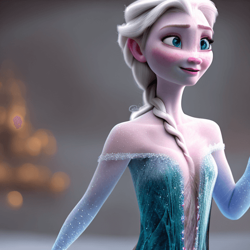 AI generated: NSFW, RAW color photo of naked Elsa from Frozen, ((kneeling on all fours)), bending over showing her...