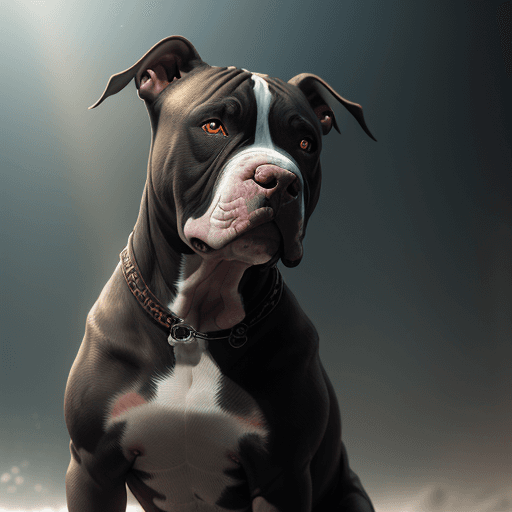 AI generated: Photo of a ultra realistic ,xl American bullystyle pitbull puppy cropped ears, cynematic light, futu...