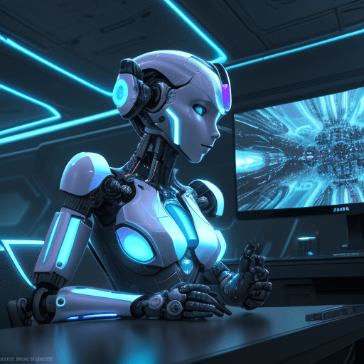 AI generated: /imagine prompt: An ultra-high-definition image featuring a futuristic robot or AI theme, showcasing...