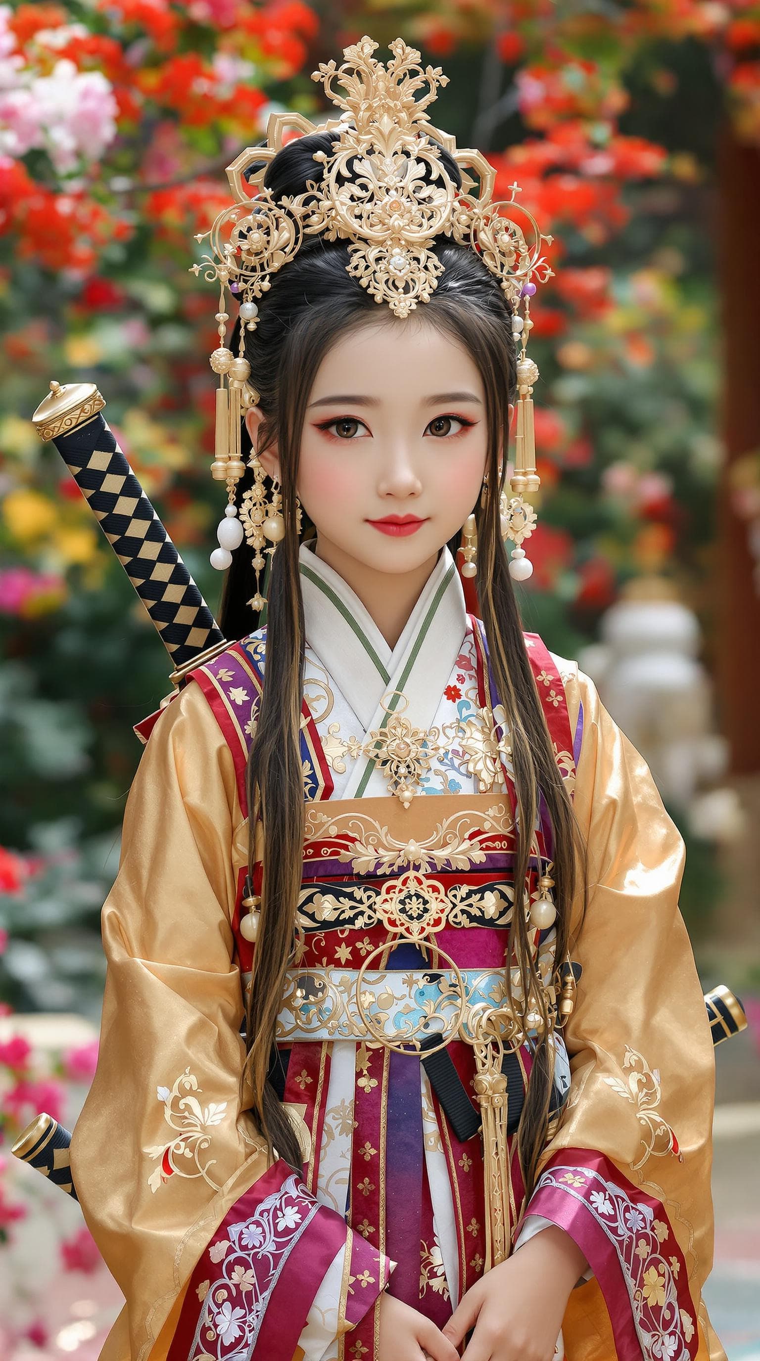 AI generated: a professional photo of a exceptionally of the most beautiful (Chinese empress) girl in China, (age ...