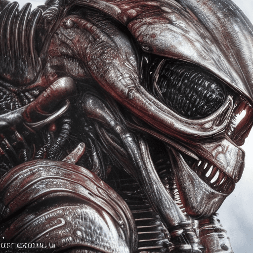 AI generated: a highly detailed cuper closeup cinematic rendering of a predator from the predator, highly detailed...