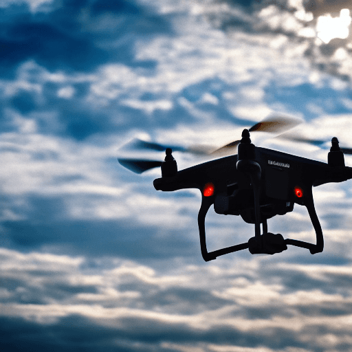 AI generated: A classic aerial drone, against a background of light sky