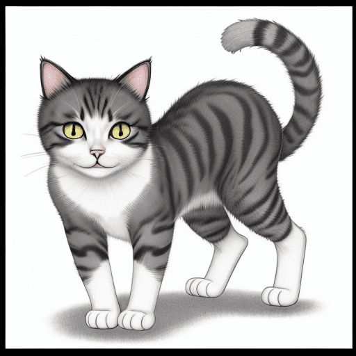 AI generated: a Cat
,5k ,gray and white ,
Japanese manga style,  
