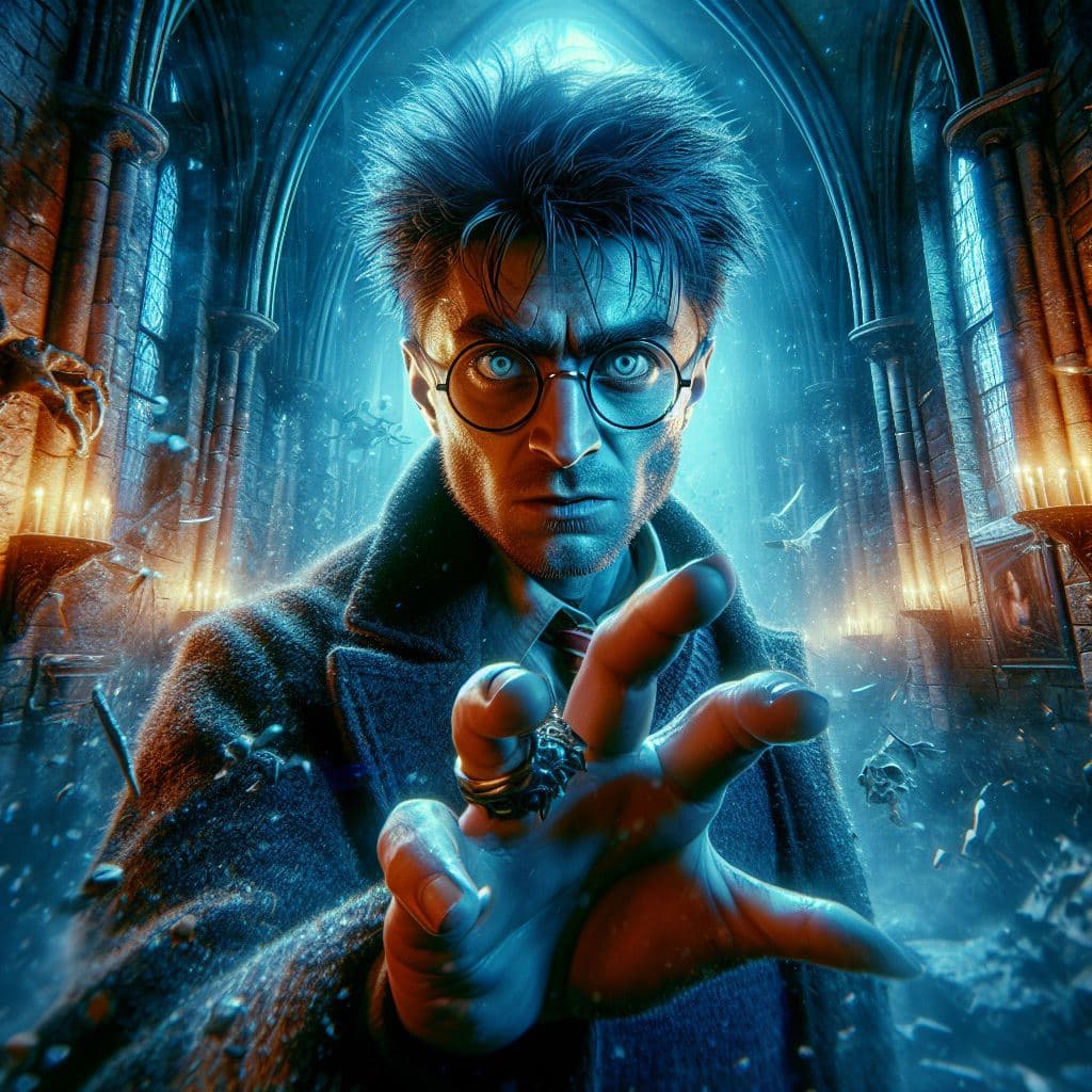 AI generated: Harry Potter in the dungeon, shiny, highly detailed, photorealistic, dynamic light, glasses, extreme...