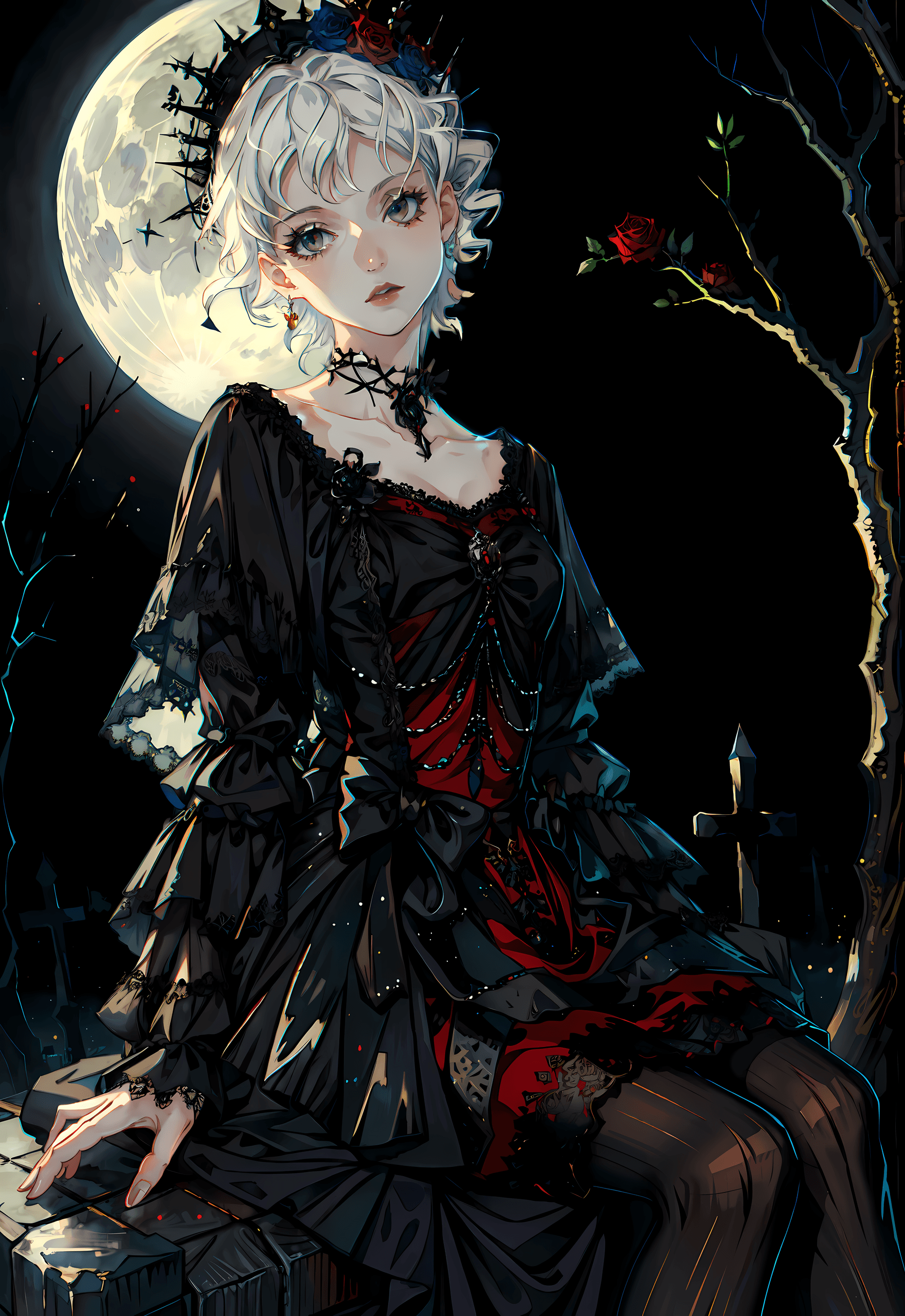 AI generated: (masterpiece of highest quality:1.3) , <lora:lolitaFashionDress_gothic_style2:0.6>, lo_dress , 1girl...