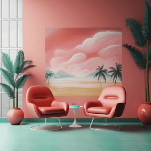AI generated: A sleek, Retro design, with smooth lines and a pop of bright orange, capturing the essence of nature...