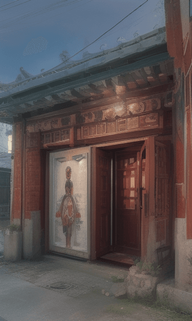 AI generated: Door god in a Taiwanese temple