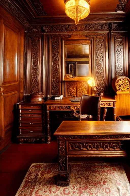 AI generated: A woman, sitting on the edge of the desk. She's straddling his face, her body trembling with the int...
