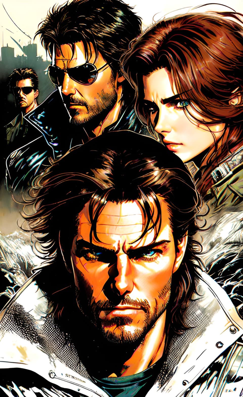 AI generated:  Retro metal gear solid comic poster, ultra realistic, 4k,