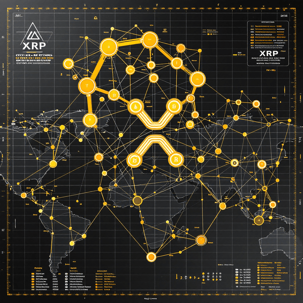 AI generated: Hyper realistic blueprint, cryptocurrency, XRP network structure as a detailed graph, high detailed ...