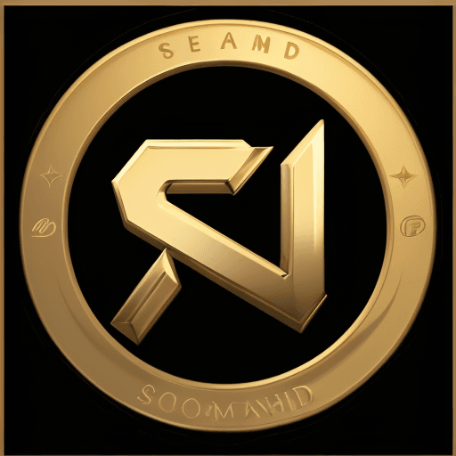 AI generated: Logo with name SoundsGood.
Diamond black, golden light.