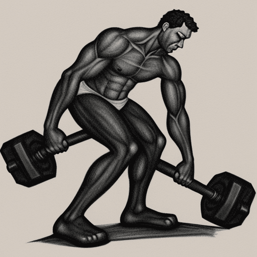 AI generated: create an 
cave painting like cartoonish charcoal image of a lutherian preast lifting weights