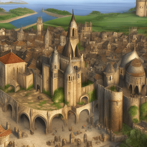 AI generated: Hyper realistic High resolution photography The Medieval City of Ondar in Medieval Times