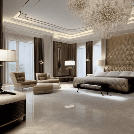 AI generated: a masterbedroom with luxury interiors