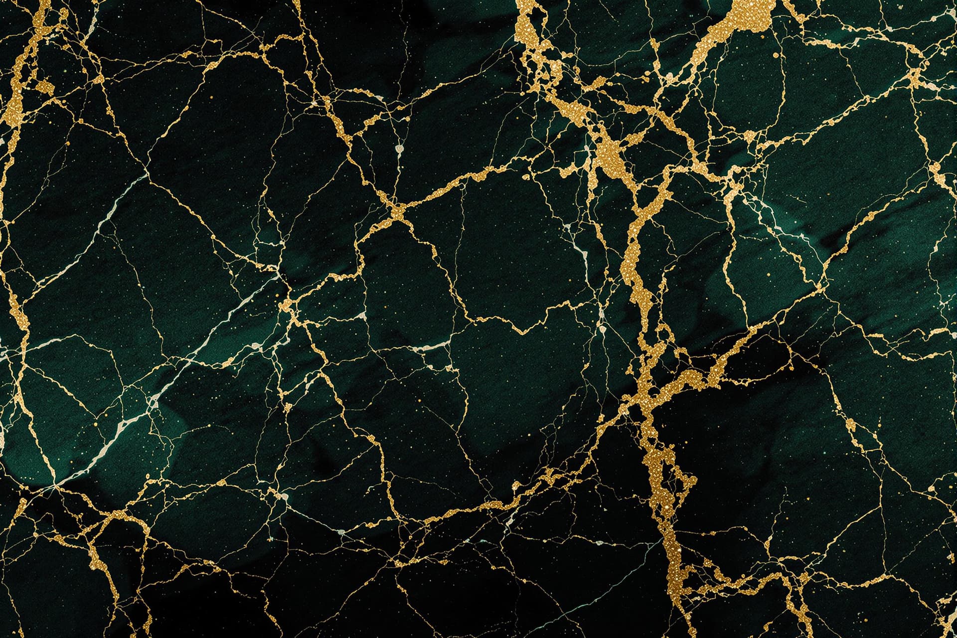 AI generated: green and gold with black marble background