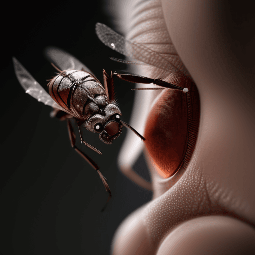AI generated: Hyper realistic photo of human like dengue mosquito looking to the camera.