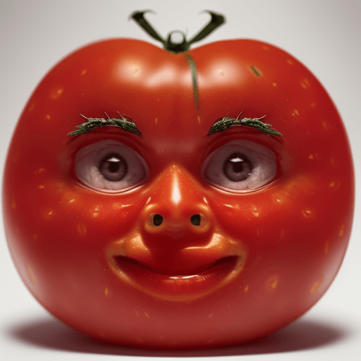 AI generated: A handsome tomato with a beautiful face , 8k , hd , ultra detail