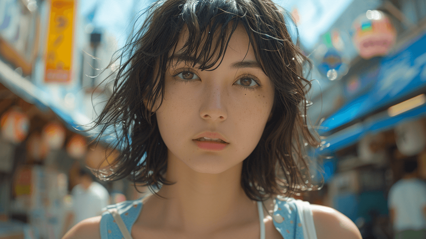 AI generated: Hyper-realistic portrait of Japanese Instagram influencer::5 Traditional yukata meets modern fashion...