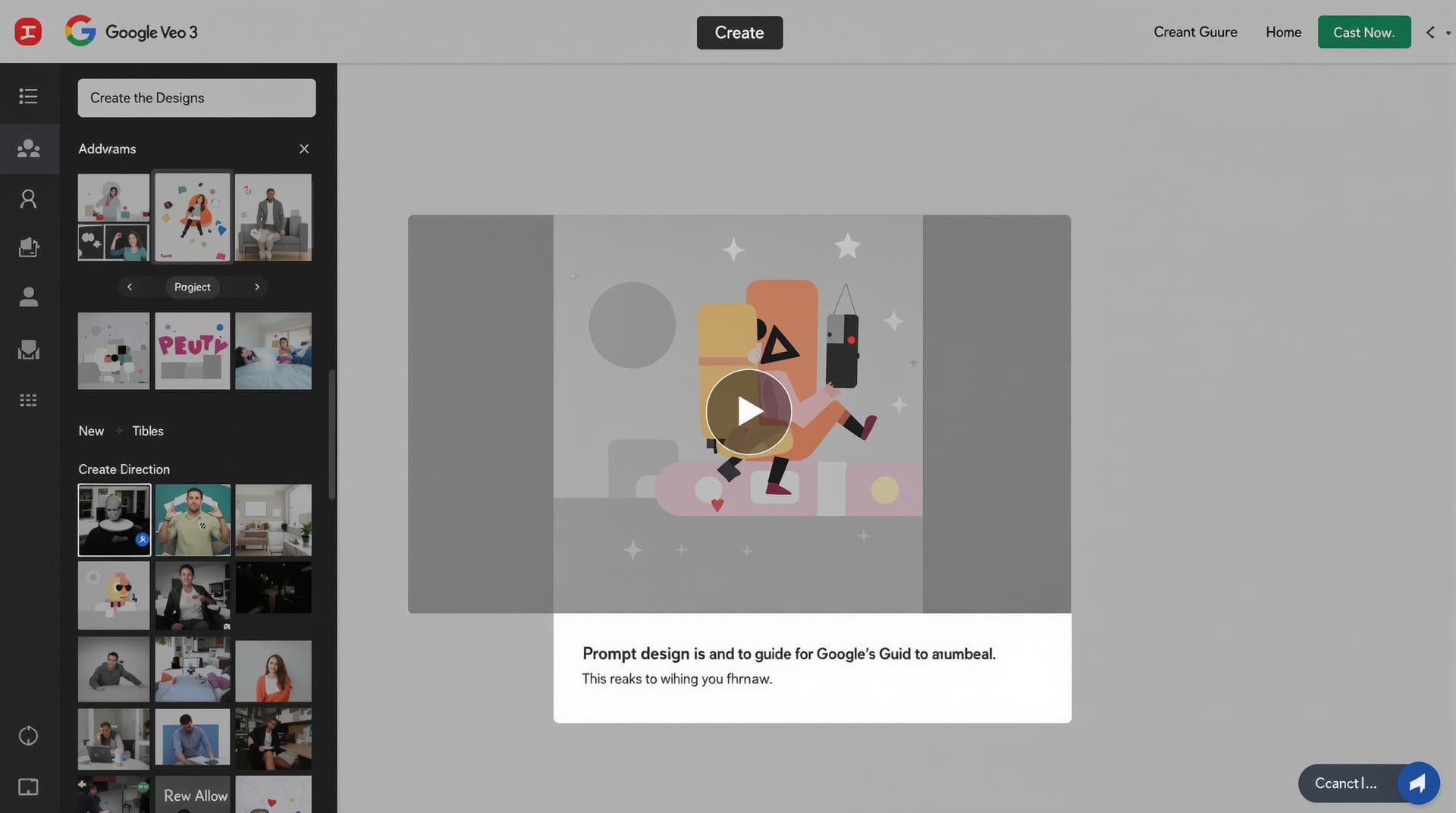 AI generated: Create a thumbnail: "Prompt Design Guide for Google Veo 3"