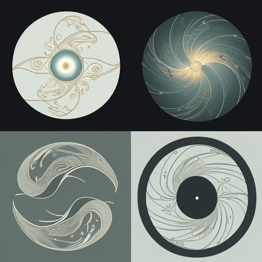 AI generated: Create a visual flow that guides the viewer's eye from the person on the right to the serene space o...