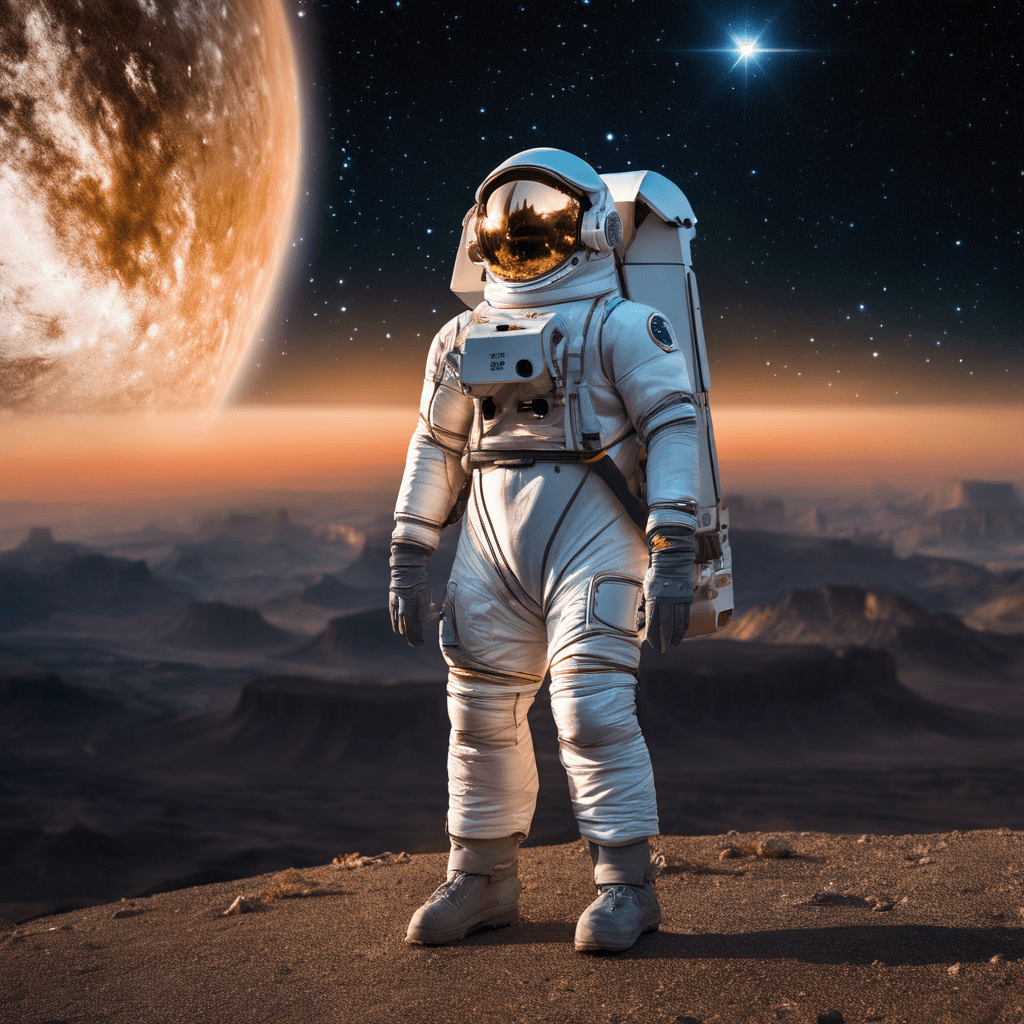 AI generated: A visionary 30-year-old space explorer, armed with the Lexia AstroPioneer 5000, embodies the spirit ...